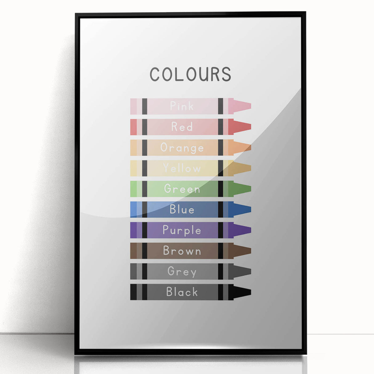Modern Typography Wall Art - Colorful Crayon Design