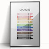 Modern Typography Wall Art - Colorful Crayon Design