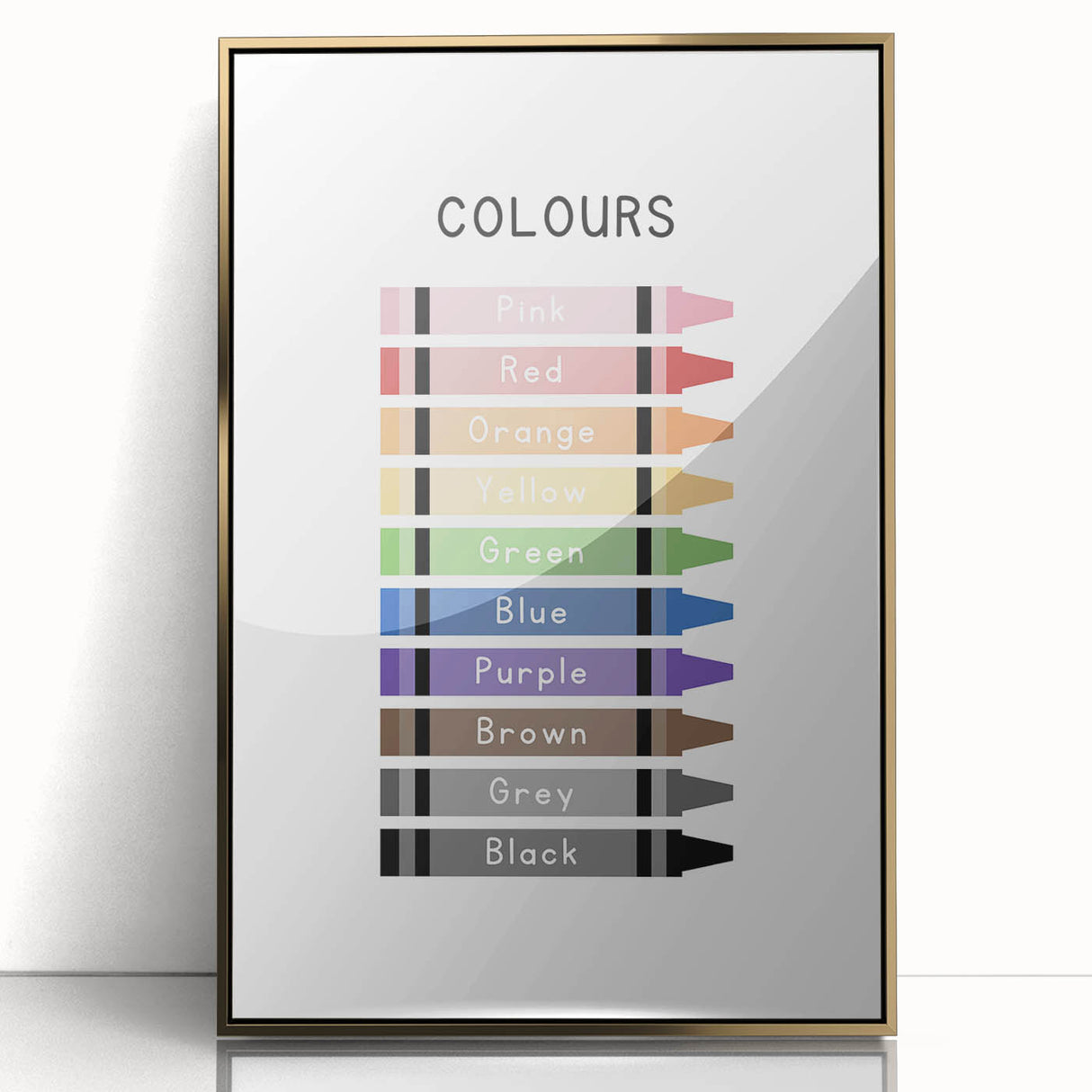 Modern Typography Wall Art - Colorful Crayon Design