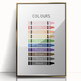 Modern Typography Wall Art - Colorful Crayon Design