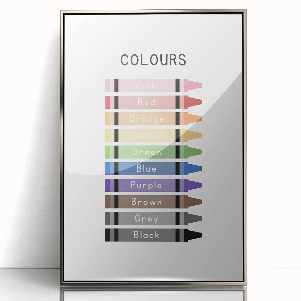 Modern Typography Wall Art - Colorful Crayon Design
