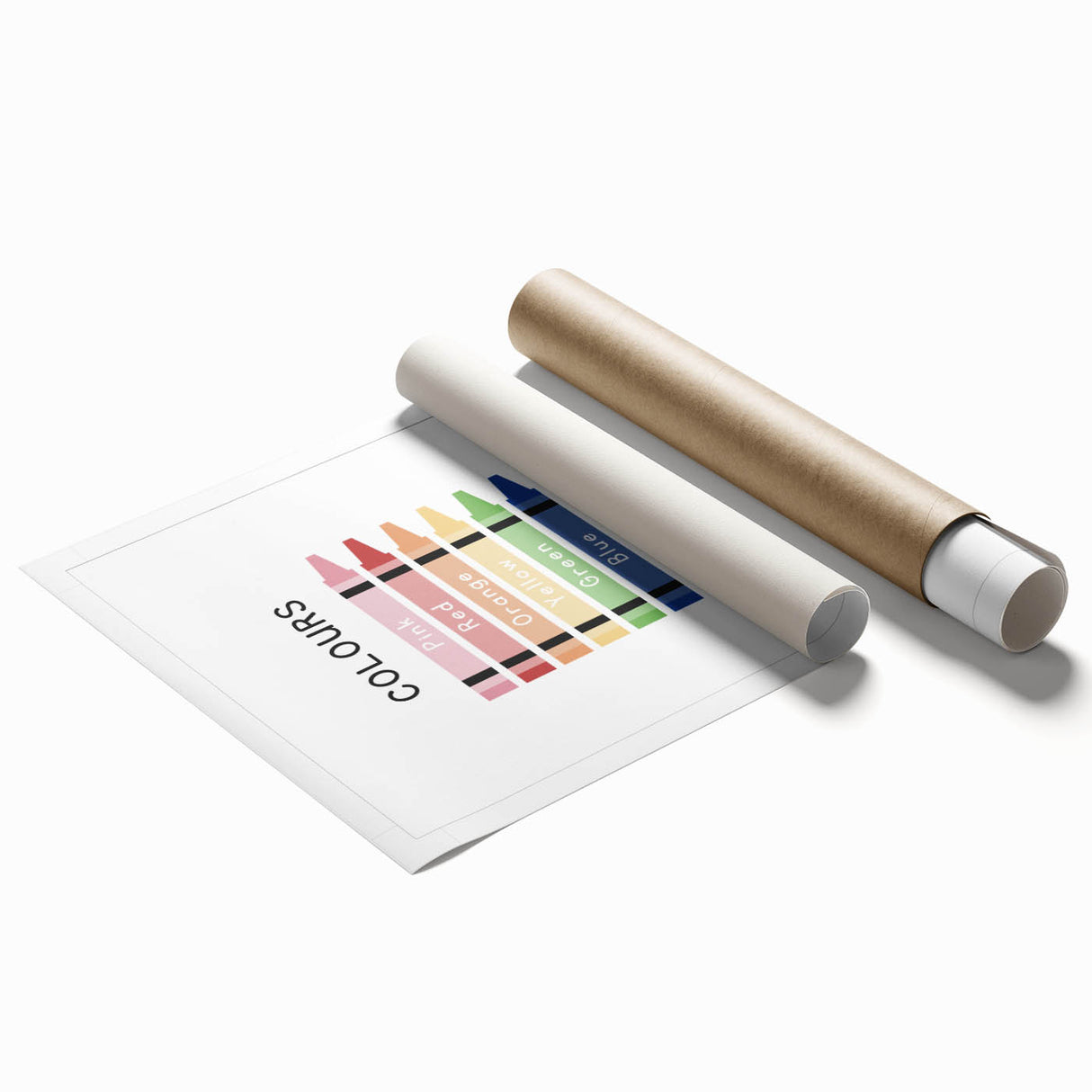 Modern Typography Wall Art - Colorful Crayon Design