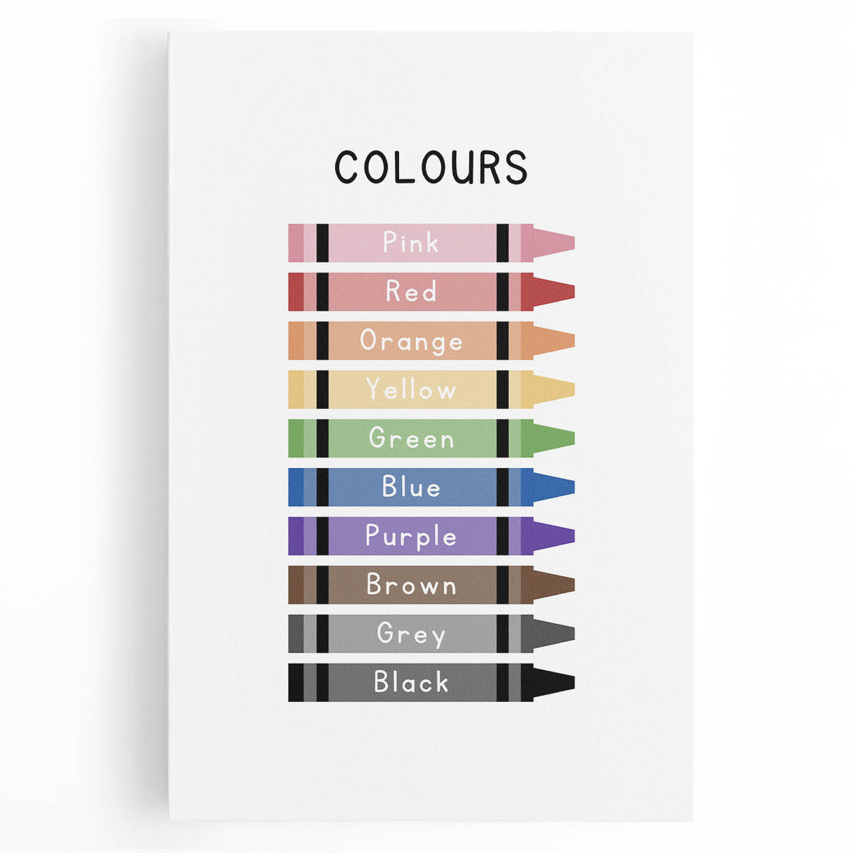 Modern Typography Wall Art - Colorful Crayon Design