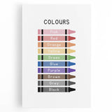 Modern Typography Wall Art - Colorful Crayon Design