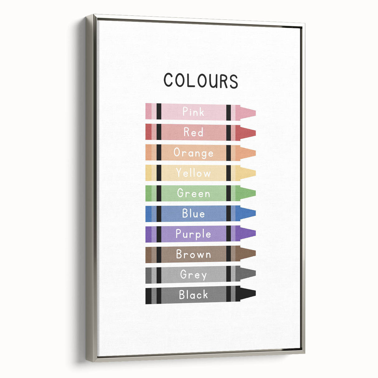 Modern Typography Wall Art - Colorful Crayon Design
