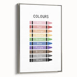 Modern Typography Wall Art - Colorful Crayon Design