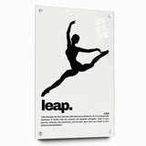 Monochrome Motivational Typography Art Print - "Leap" Canvas
