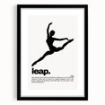 Monochrome Motivational Typography Art Print - "Leap" Canvas
