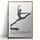 Monochrome Motivational Typography Art Print - "Leap" Canvas