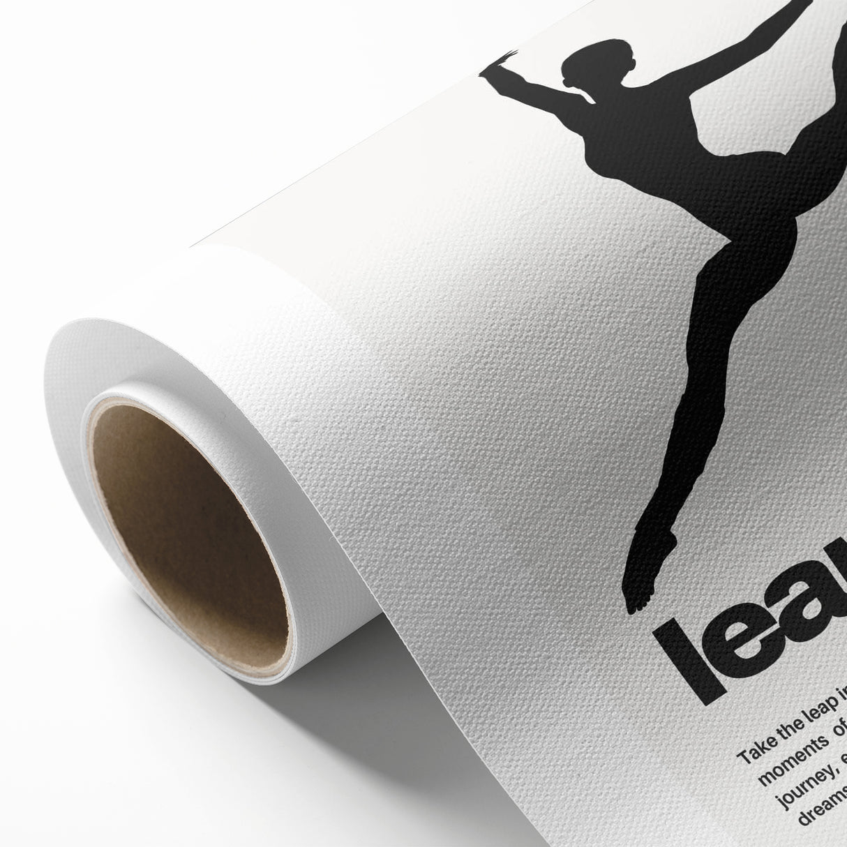 Monochrome Motivational Typography Art Print - "Leap" Canvas