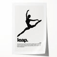 Monochrome Motivational Typography Art Print - "Leap" Canvas