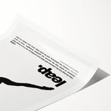 Monochrome Motivational Typography Art Print - "Leap" Canvas