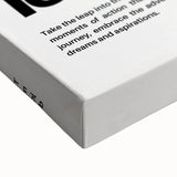 Monochrome Motivational Typography Art Print - "Leap" Canvas