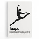 Monochrome Motivational Typography Art Print - "Leap" Canvas