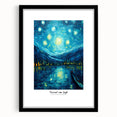 Extra large colorful art print depicting an abstract, impressionist scene in vibrant hues, framed in black.
