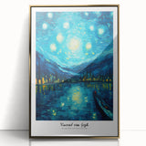 Impressionist-style acrylic print of a Van Gogh painting in a gold frame, suited for modern art wall decor.