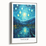 Impressionist landscape art painting on a framed canvas depicting a colorful rural scene, ideal for living room decor.