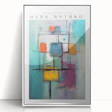 Modern art wall decor featuring a Rothko-inspired abstract design in vibrant red and orange, acrylic framed print.