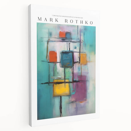 Large Mark Rothko-inspired abstract canvas in shades of red and orange, ideal for kitchen wall art.