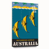Great Barrier Reef Retro Travel Poster | Queensland Marine Life Art
