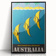 Great Barrier Reef Retro Travel Poster | Queensland Marine Life Art
