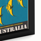 Great Barrier Reef Retro Travel Poster | Queensland Marine Life Art