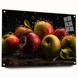 Fresh Apple Splash - Vibrant Kitchen Art for Modern Spaces