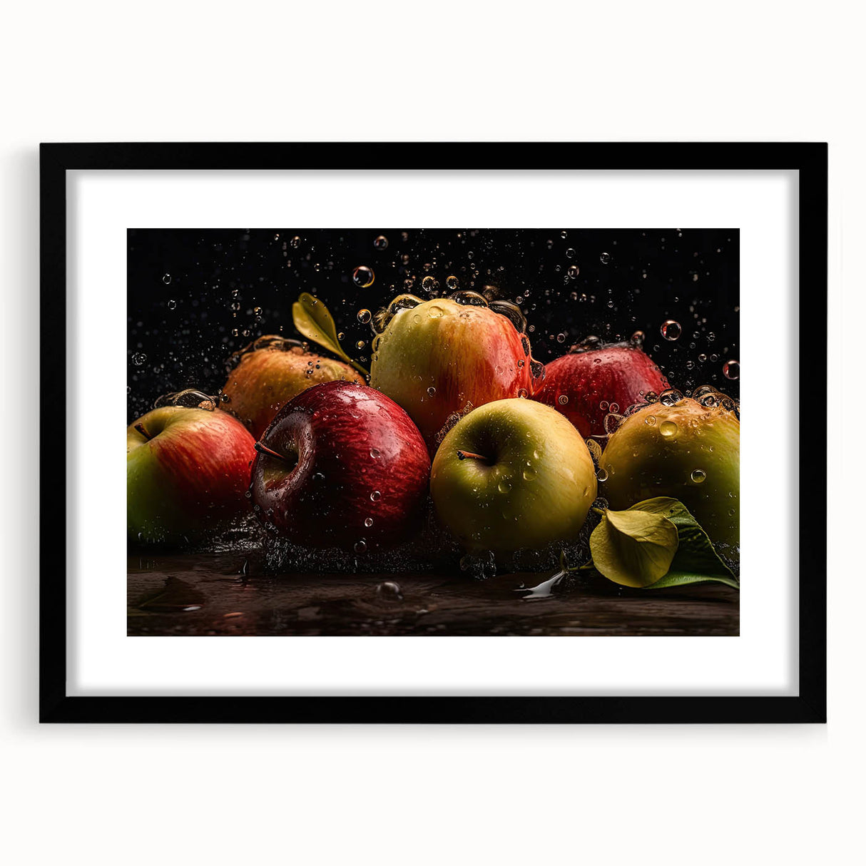 Fresh Apple Splash - Vibrant Kitchen Art for Modern Spaces
