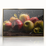 Fresh Apple Splash - Vibrant Kitchen Art for Modern Spaces