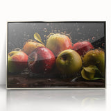 Fresh Apple Splash - Vibrant Kitchen Art for Modern Spaces