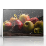 Fresh Apple Splash - Vibrant Kitchen Art for Modern Spaces