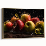 Fresh Apple Splash - Vibrant Kitchen Art for Modern Spaces