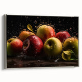 Fresh Apple Splash - Vibrant Kitchen Art for Modern Spaces