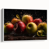 Fresh Apple Splash - Vibrant Kitchen Art for Modern Spaces