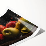 Fresh Apple Splash - Vibrant Kitchen Art for Modern Spaces