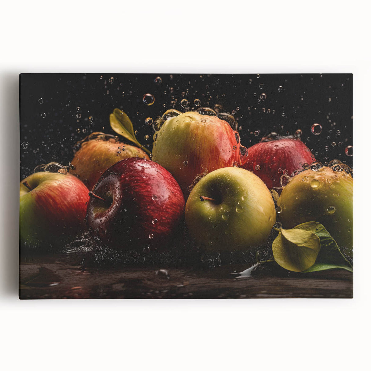 Fresh Apple Splash - Vibrant Kitchen Art for Modern Spaces