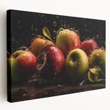 Fresh Apple Splash - Vibrant Kitchen Art for Modern Spaces