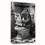 Bathroom Wall Decor - Capybara Reading Newspaper
