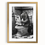 Bathroom Wall Decor - Capybara Reading Newspaper