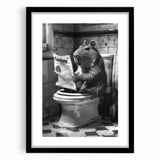 Bathroom Wall Decor - Capybara Reading Newspaper