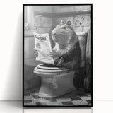 Bathroom Wall Decor - Capybara Reading Newspaper