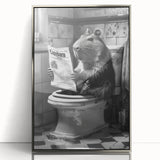 Bathroom Wall Decor - Capybara Reading Newspaper