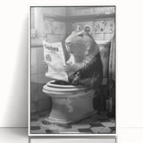 Bathroom Wall Decor - Capybara Reading Newspaper