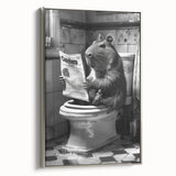 Bathroom Wall Decor - Capybara Reading Newspaper