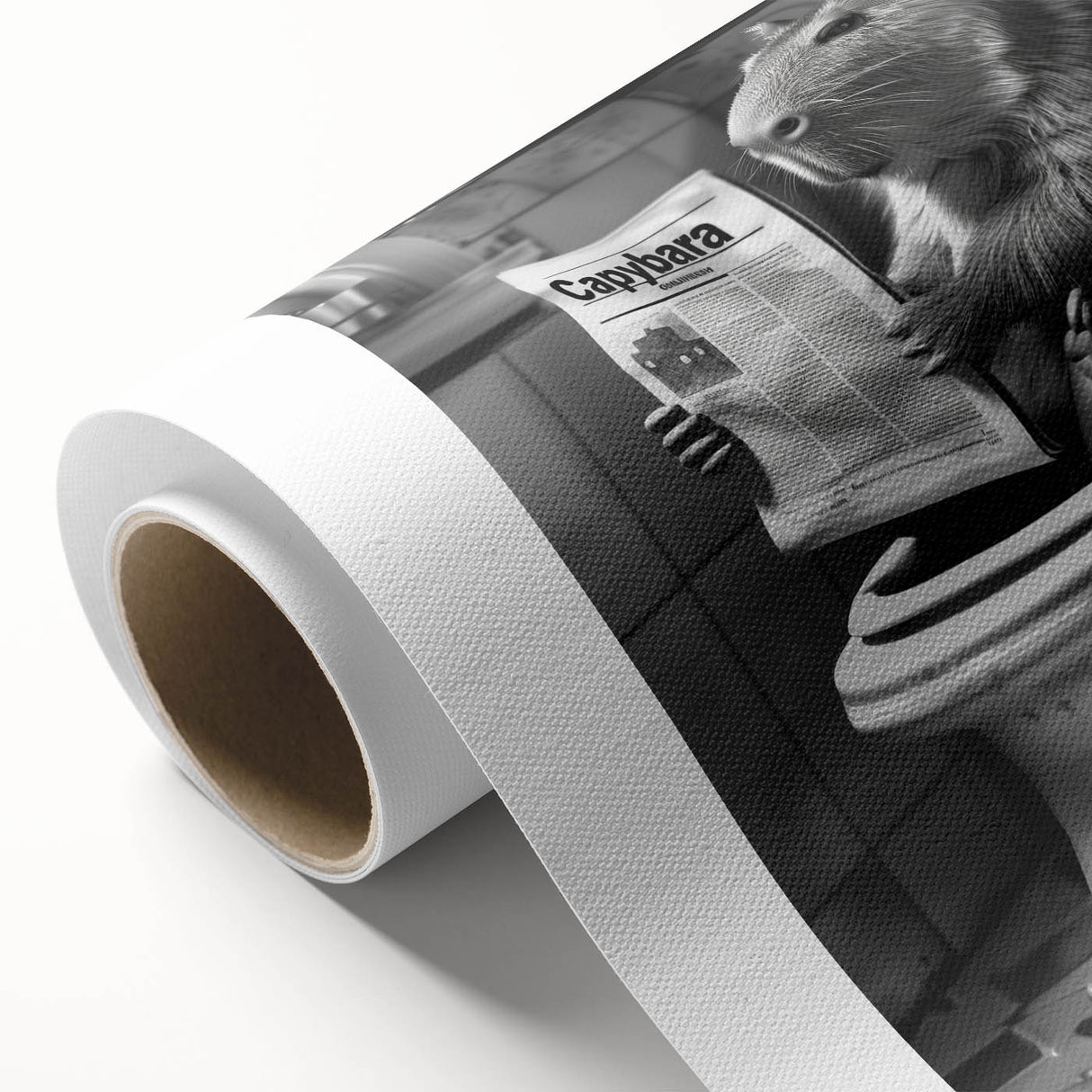 Bathroom Wall Decor - Capybara Reading Newspaper