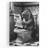 Bathroom Wall Decor - Capybara Reading Newspaper