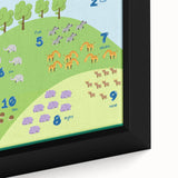 Numbers Kids Educational Wall Art – Counting Animals Poster