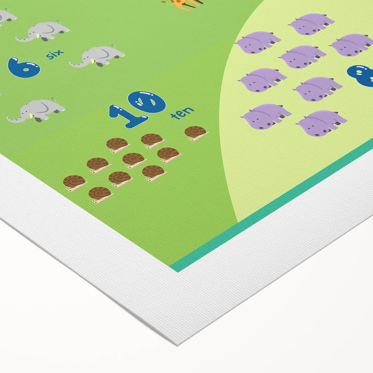 Numbers Kids Educational Wall Art – Counting Animals Poster