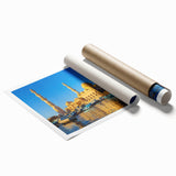 Extra large rolled print of an Egyptian landscape with muted earth tones, ideal for classy bathroom wall art.