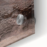 Large abstract wall art depicting Ethiopian scenery in mid-century modernist style on acrylic glass.